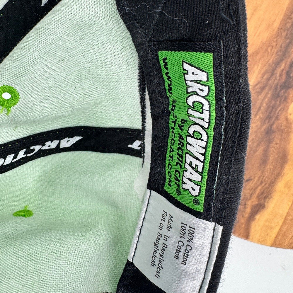 Arctic Cat Hat Men OSFA Green Black Embroidered Snowmobile Racing Baseball Cap - Picture 3 of 16